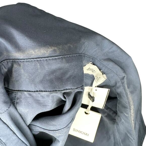 SIMKHAI Midnight Navy Blue Crissy Dress Balloon Sleeve Mini Dress Women's Small - Picture 7 of 12